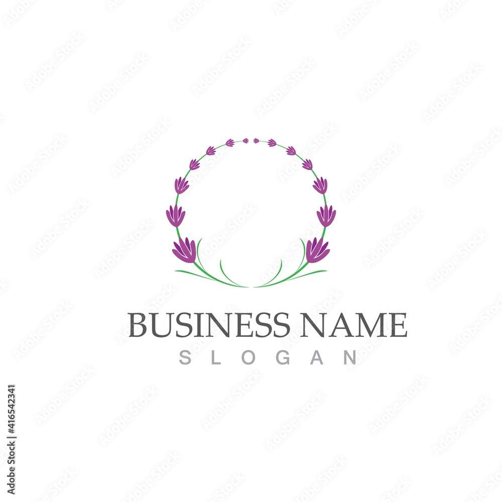 fresh lavender logo vector flat