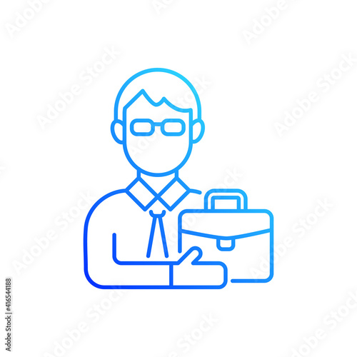 Male adult gradient linear vector icon. Middle-aged man. Midlife reevaluation. Physical, intellectual maturity. Thin line color symbols. Modern style pictogram. Vector isolated outline drawing