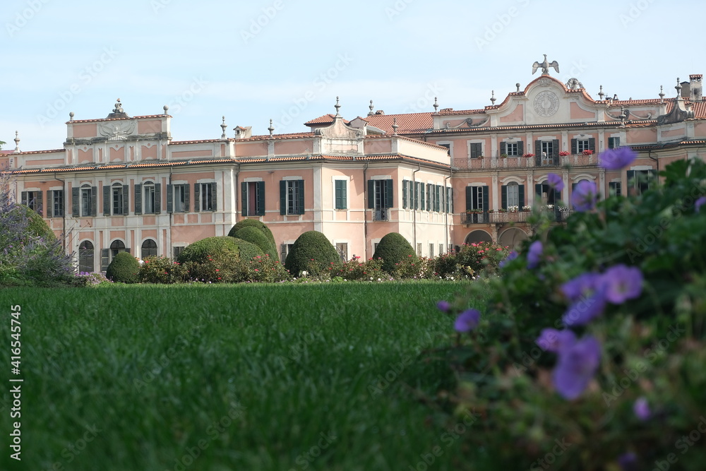 Varese gardens. Palazzo Estense. Headquarters of the Municipality of Varese.