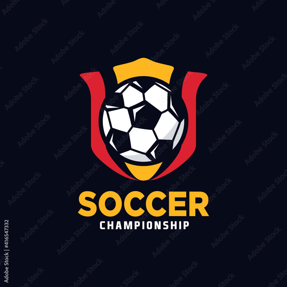Soccer club emblem. Football badge shield logo, soccer ball team game club elements, Vector Logo Illustration Fit to championship or team Soccer club emblem. Football badge shield logo, soccer ball team game club elements, Vector Logo Illustration Fit to championship or team