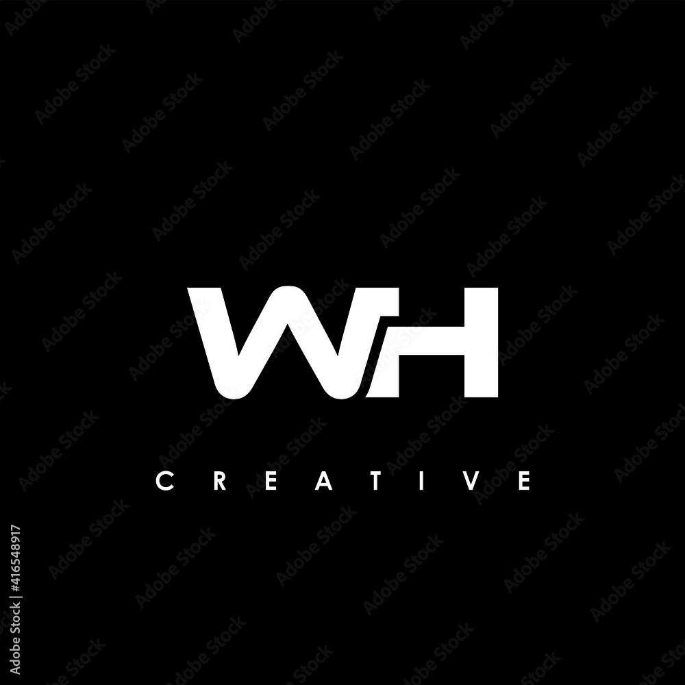 WH Letter Initial Logo Design Template Vector Illustration