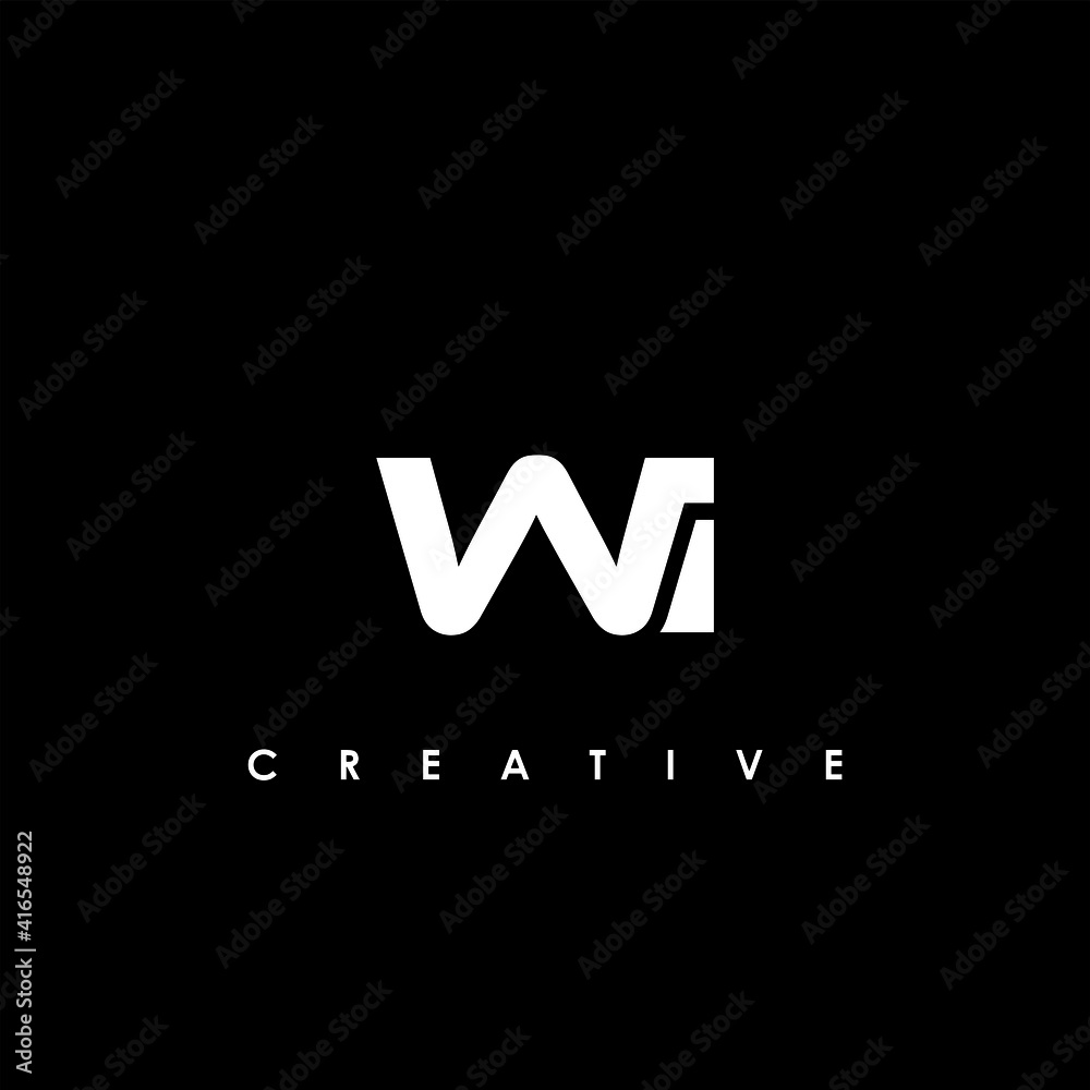 WI Letter Initial Logo Design Template Vector Illustration - obrazy, fototapety, plakaty 