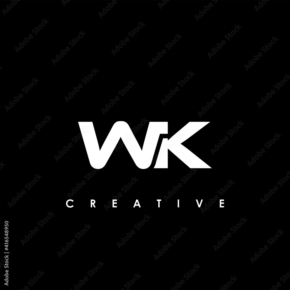 WK Letter Initial Logo Design Template Vector Illustration
