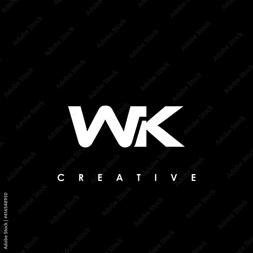 WK Letter Initial Logo Design Template Vector Illustration WK Letter Initial Logo Design Template Vector Illustration