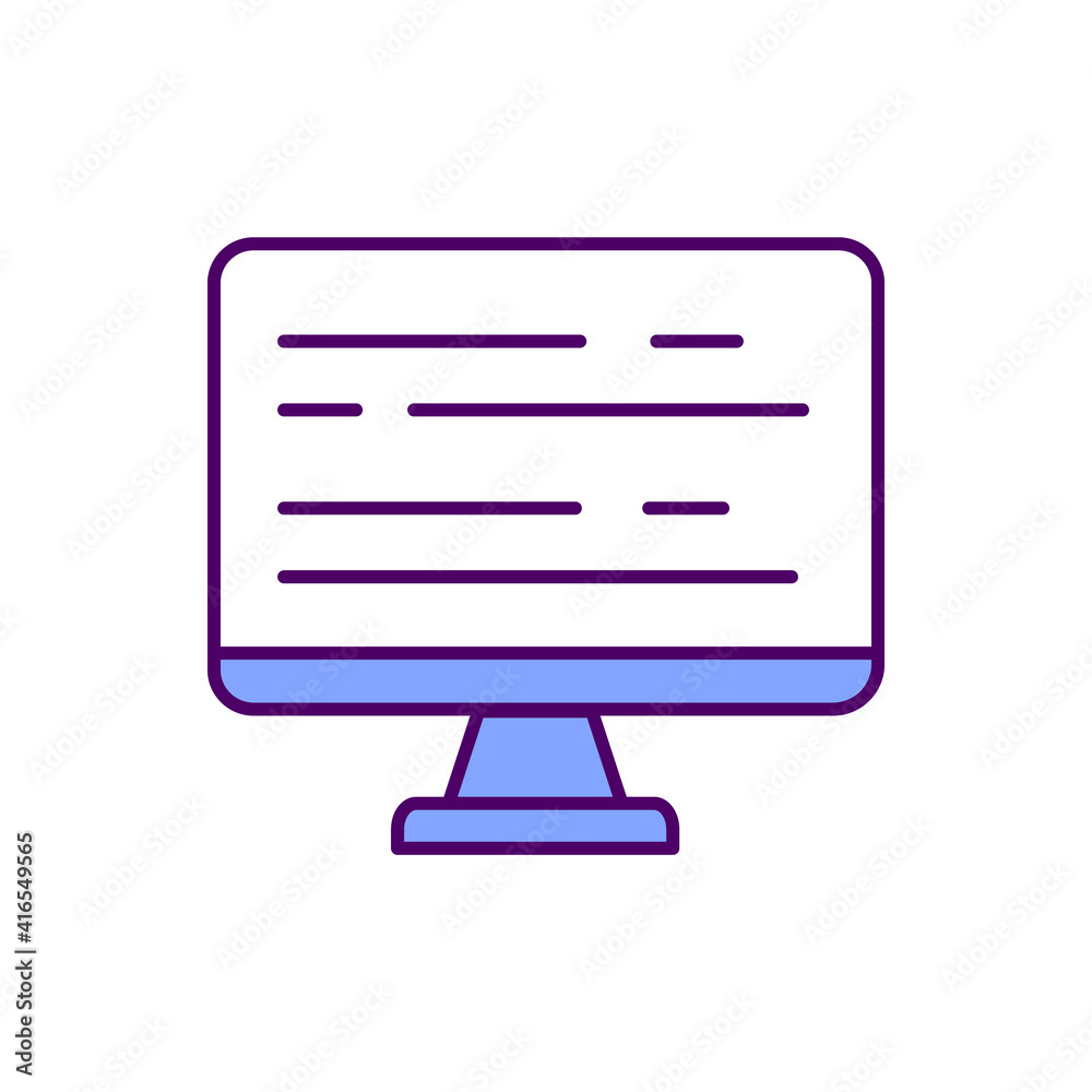 Computer screen with text RGB color icon. Free access to information. Online library benefits, 24 7 availability. Multiple access. E-books and e learning. Isolated vector illustration Computer screen with text RGB color icon. Free access to information. Online library benefits, 24 7 availability. Multiple access. E-books and e learning. Isolated vector illustration