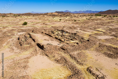 Aerial of the former Tuareg capital of Agadez, Air Mountains, Niger, Africa photo