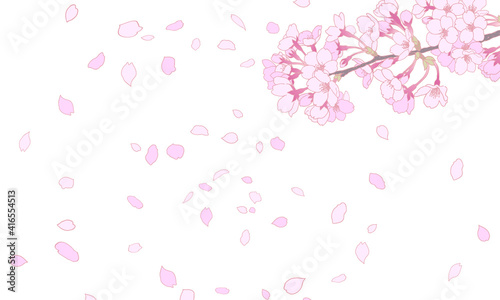 桜のイラスト 背景素材 