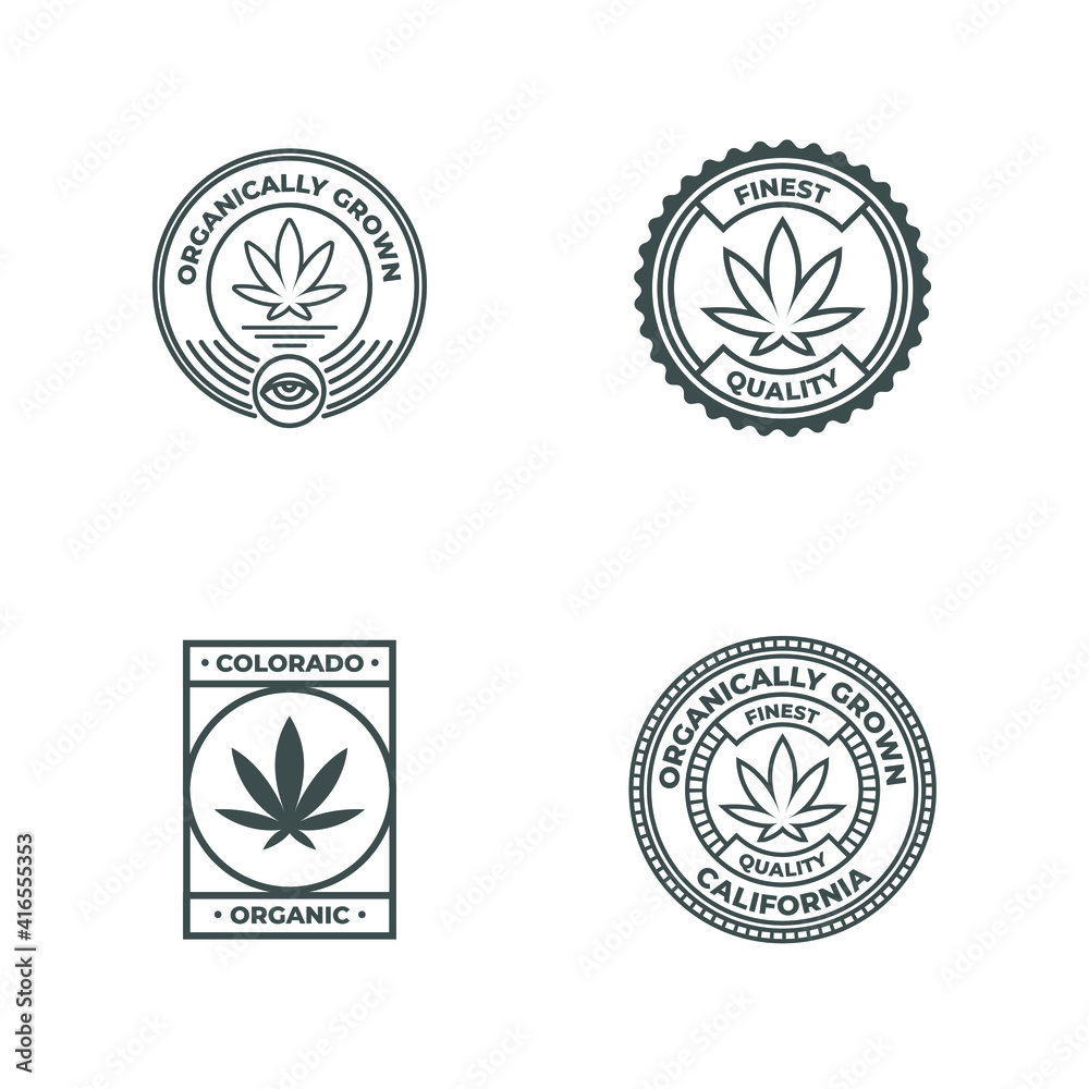 Cannabis badge design element