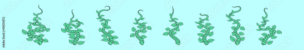 Fototapeta premium set of beanstalks cartoon icon design template with various models. vector illustration isolated on blue background