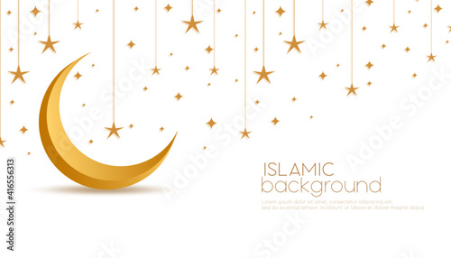 Arabic or islamic background with stars. Beautiful celebration or greeting card template. Eps 10 Vector