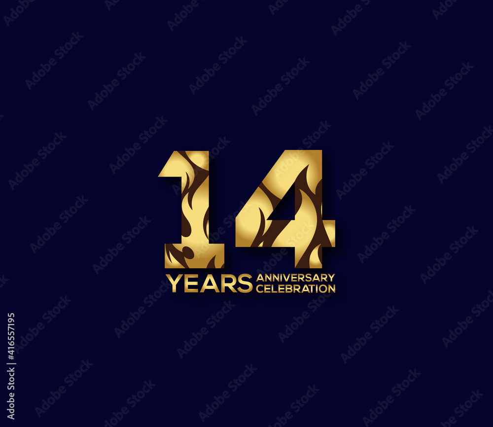 14 Year Anniversary Day background Concept 14 Year Anniversary Day background Concept