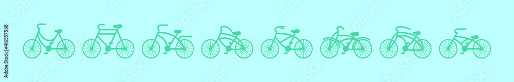 Fototapeta premium set of bike cartoon icon design template with various models. vector illustration isolated on blue background