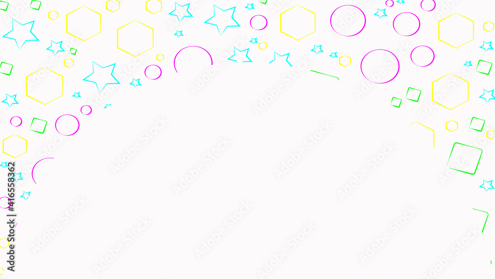 White background with shapes pattern
