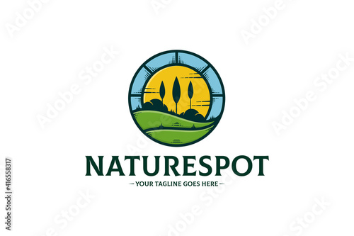 Natural Green Spot Logo Template