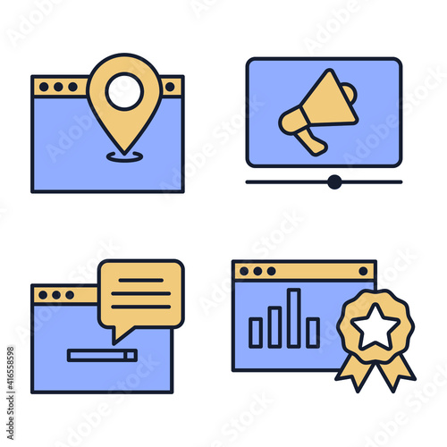 Set of SEO icon. Search Engine Optimization pack symbol template for graphic and web design collection logo vector illustration
