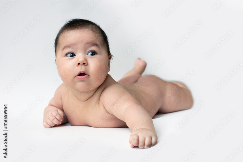 Little Baby on white background Little Baby on white background