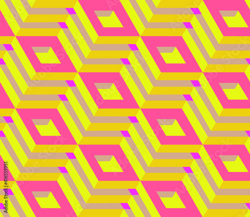 Spring seamless geometric pattern with the image of engineering structures, stairs, steps. Vector design for web banner, business presentation, brand package, fabric, print, wallpaper, postcard.