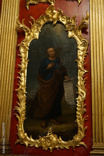 Gold decoration in St. Andrew's Temple, interior, icon, Kiev