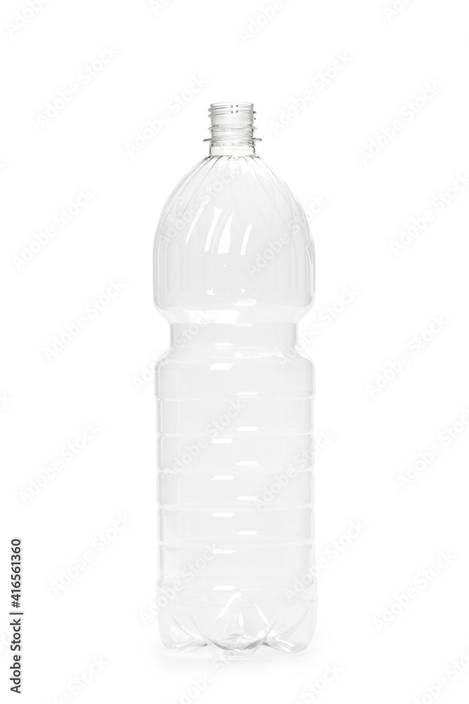 empty new plastic bottle isolated on white background. production of containers empty new plastic bottle isolated on white background. production of containers