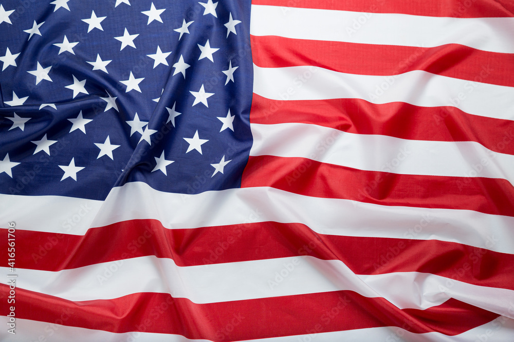 Fototapeta premium United States of America flag. Image of the american flag flying in the wind.