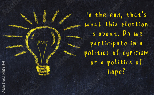 Obraz na plátne Chalk drawing of a bulb and inscription of wise quote