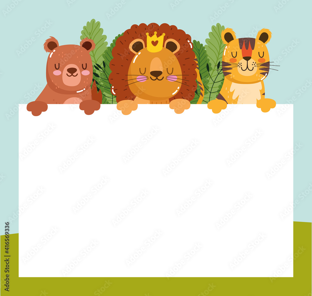 Fototapeta premium Animals cartoon banner