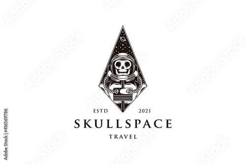 Astronaut Skull Space Logo Template