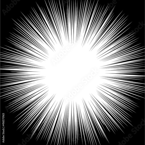 Burst abstract pattern black white, illustration radial white stripe hole graphic, design retro pop art explosion sunburst vector