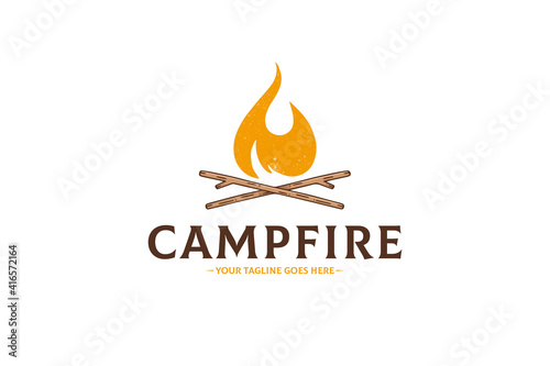 Campfire Vintage Logo Template