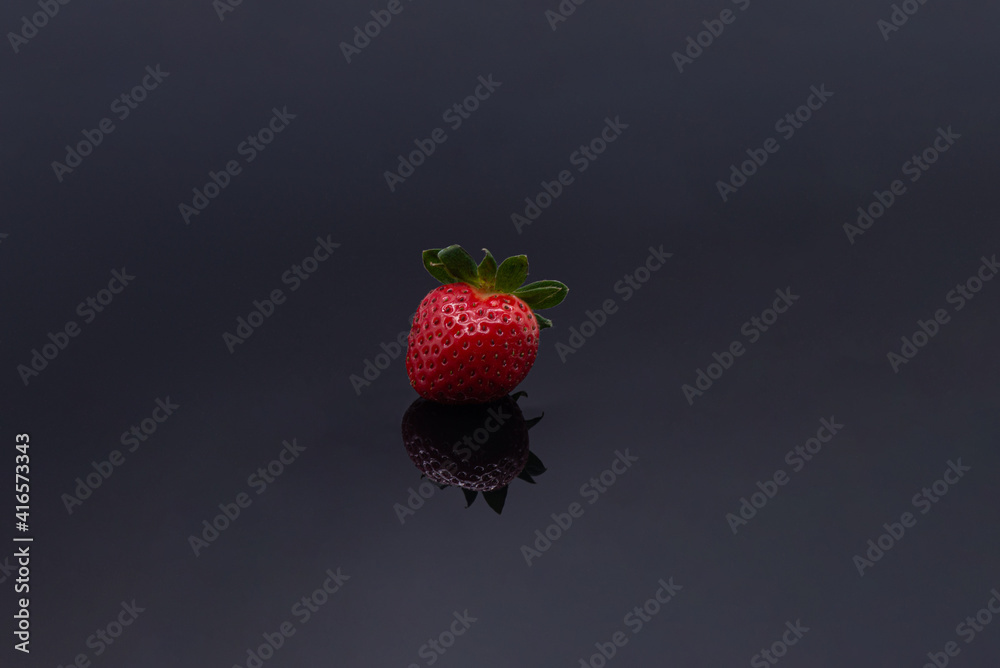 Strawberry on a black background