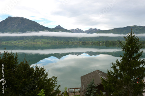 Morning mood Sankt Wolfgang on Lake Wolfgangsee, Gmunden district, Salzkammergut, Upper Austria; Austria; Europe photo