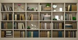 Wall wooden background classical library books or library