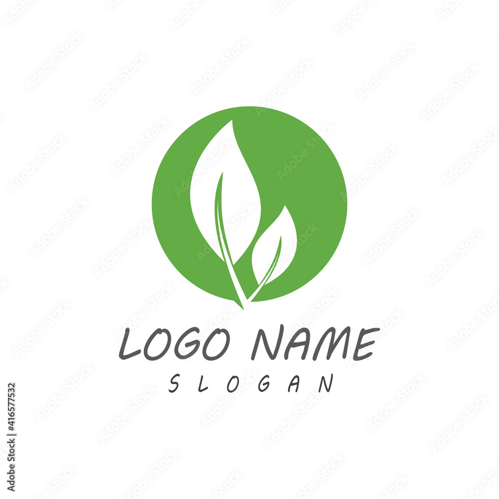 Leaf icon Vector Illustration design Logo template Leaf icon Vector Illustration design Logo template