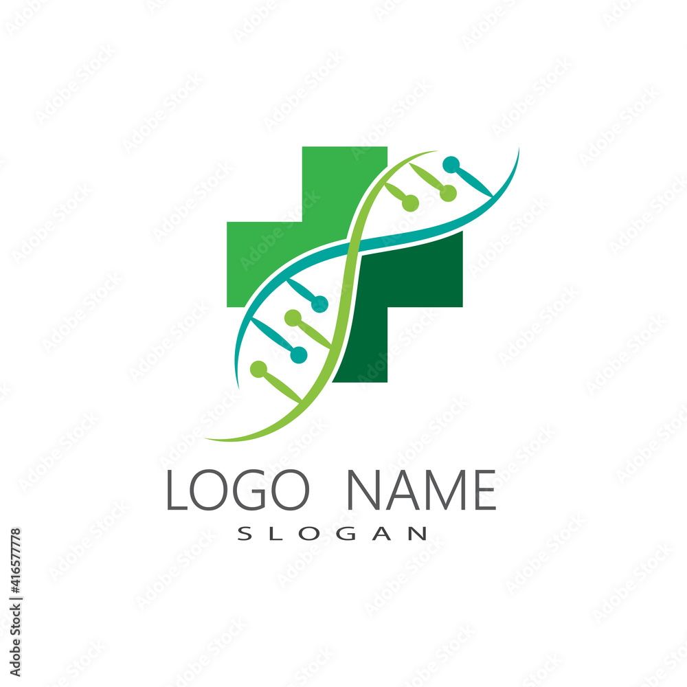 DNA gene Logo Template vector symbol illustration DNA gene Logo Template vector symbol illustration