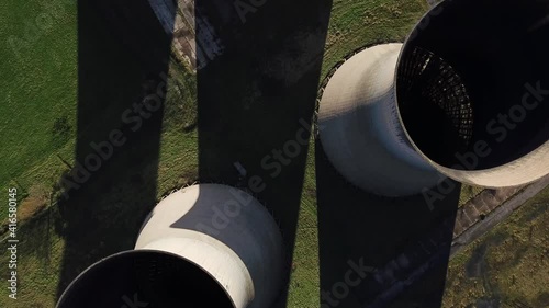 A flight over a disused power station in derbyshire photo