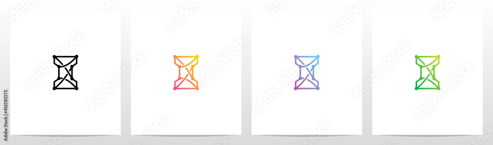 Linked Dot Lines On Letter Logo Design I