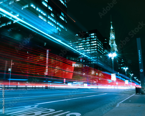 Photography Long Exposure, Paulista Street, São Paulo Street, Night, Lights.