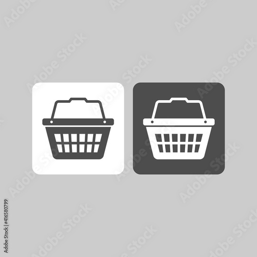 Basket flat vector icon. Purchase flat vector icon. Market flat vector icon