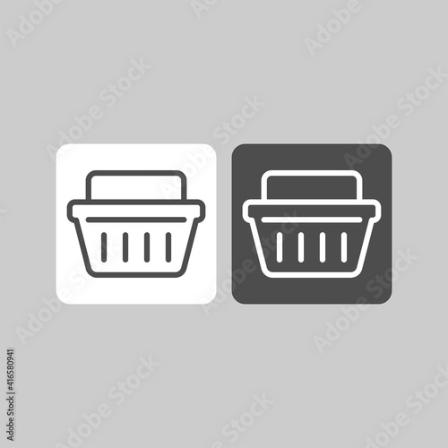 Basket flat vector icon. Purchase flat vector icon. Market flat vector icon