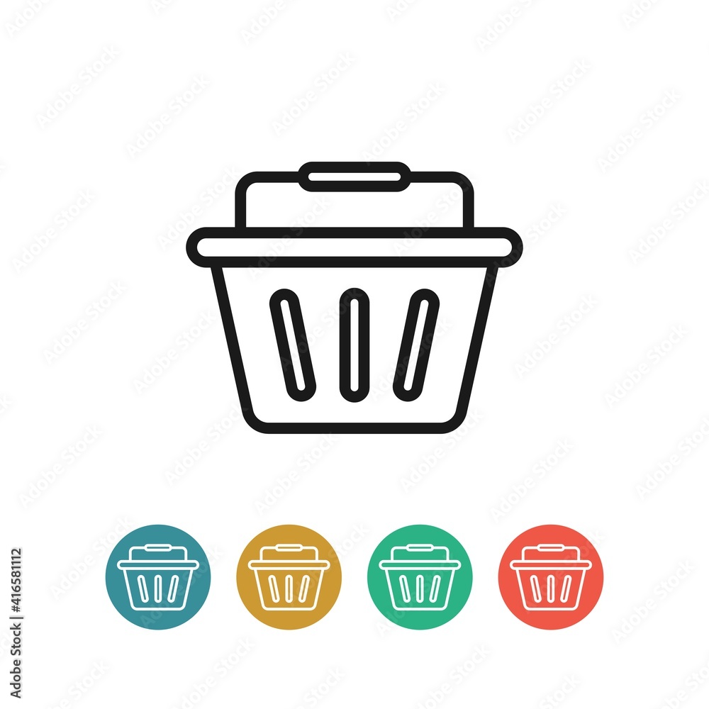 Basket flat vector icon. Purchase flat vector icon. Market flat vector icon Basket flat vector icon. Purchase flat vector icon. Market flat vector icon