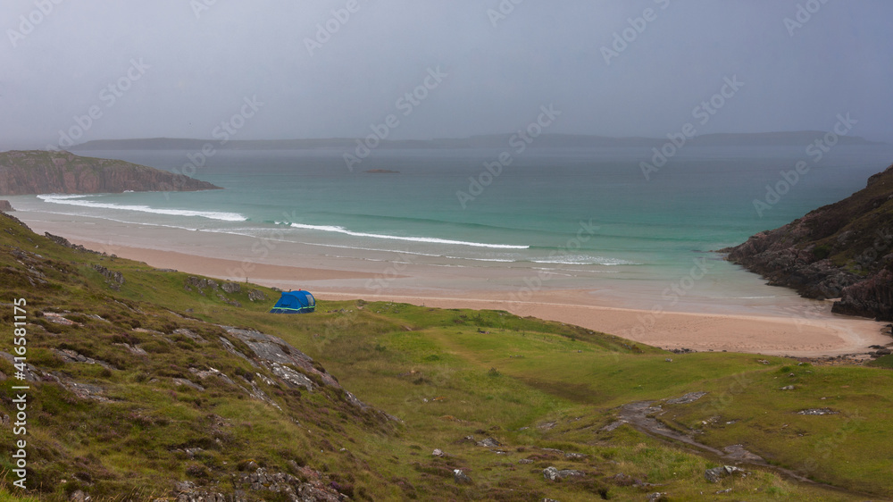 Ceannabeinne Beach Higlands nc500 north coast 500 scotland sandy beach and waves