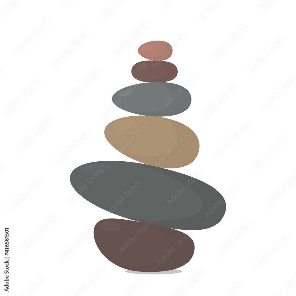 Balancing a pebble on top of a stone. vector illustration Balancing a pebble on top of a stone. vector illustration