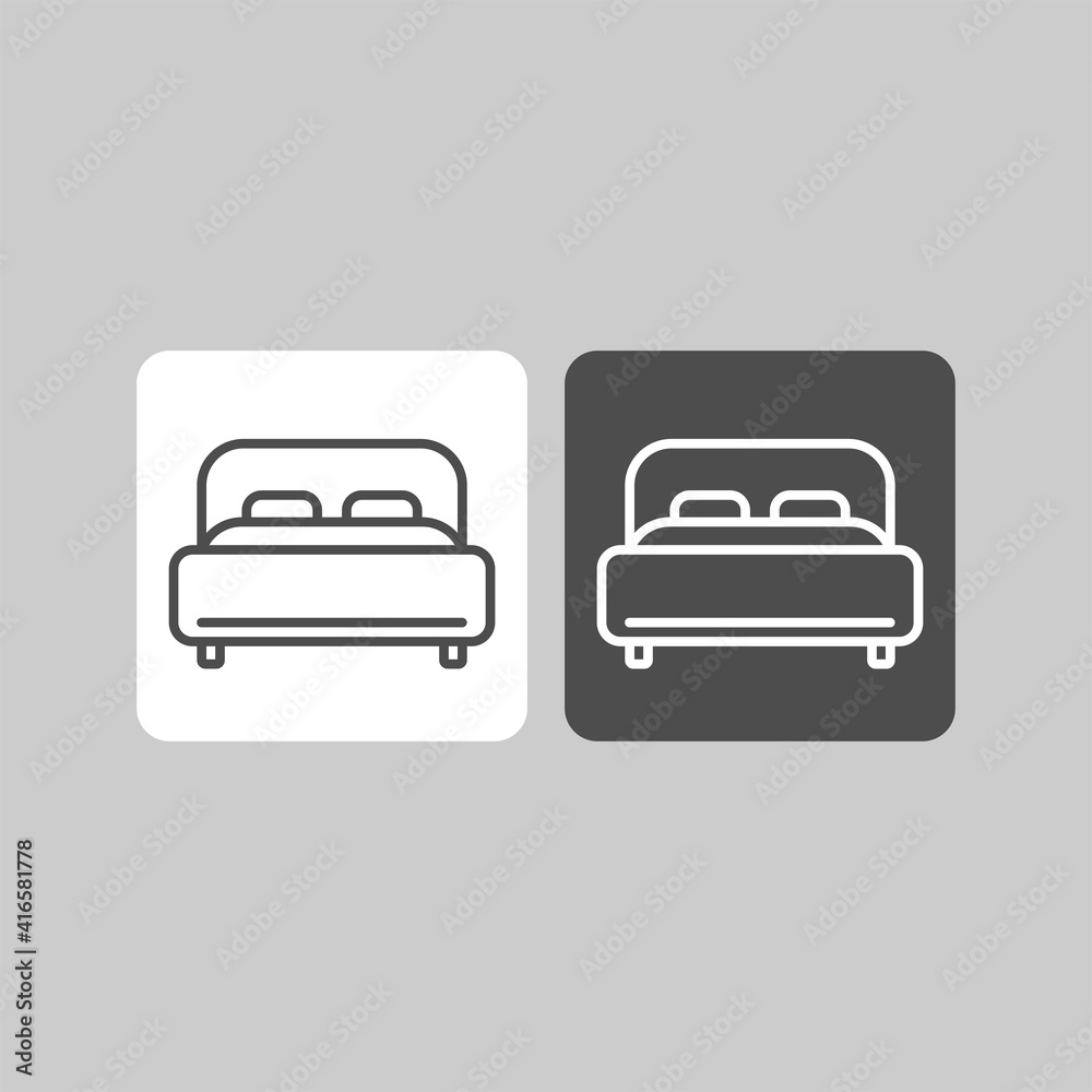 Bed flat vector icon. Hotel flat vector icon. Lodging flat vector icon Bed flat vector icon. Hotel flat vector icon. Lodging flat vector icon