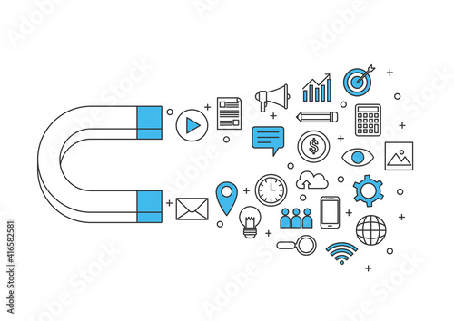 seo digital business marketing icon, ecommerce vector design