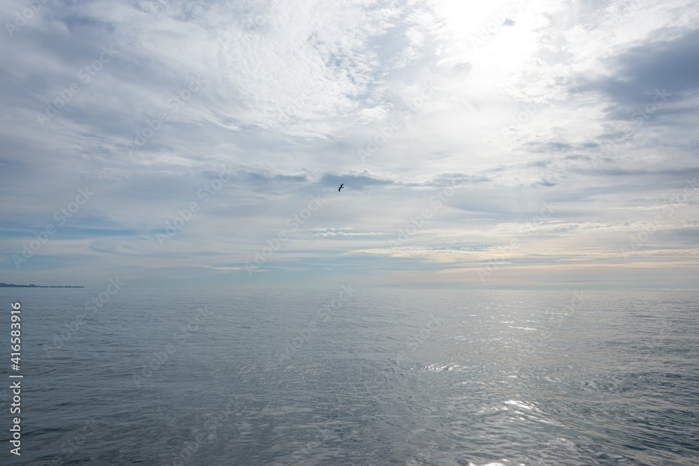 Panoramic view of the Black Sea at sunset in Sochi, Russia Panoramic view of the Black Sea at sunset in Sochi, Russia