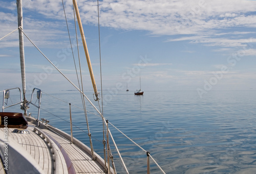 Sailing ships in calm on the Baltic Sea - Denmark