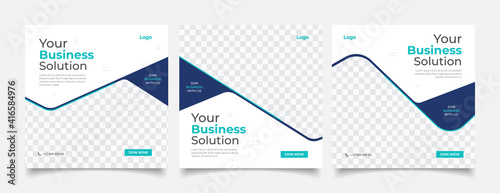 Digital business marketing banner for social media post template 