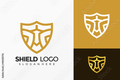 Sword and Shield Gladiator Logo Design. Modern Idea logos designs Vector illustration template
