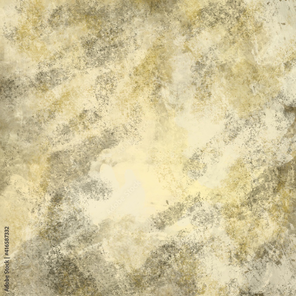 Abstract texture. Grunge illustration. Rough surface in brown, gray, yellow colors with brush strokes. Background design element for social networks, covers, paper, packaging, wallpaper.