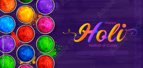 illustration of abstract colorful Happy Holi background card design for color festival of India celebration greetings